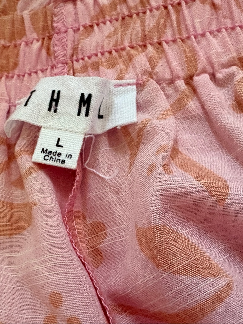Women’s THML Pink and Red Floral fun lightweight Pants - size Large - Picture 6 of 6